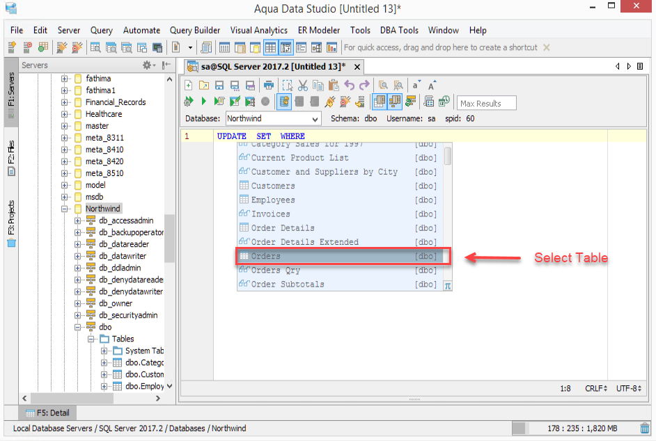 Insert Update Select Aqua Data Studio copy Product Documentation